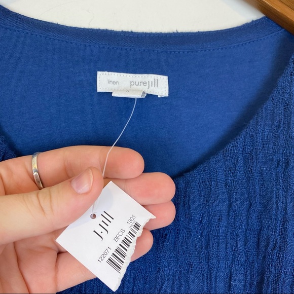 Pure Jill Blue Linen Cotton Layered Maxi Dress - Picture 4 of 7